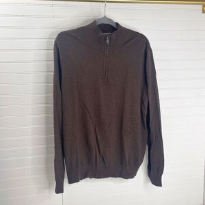NWT Hawker Rye Brown Half Zip Mochneck Sweatshirt